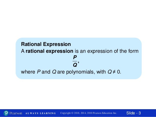Section 14.1 The fundamental property of rational expressions
