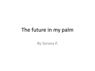 The future in my palm 
By Sorana P. 
 