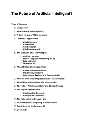The Future of Artificial Intelligent and Its benefits ?? | PDF | Free ...