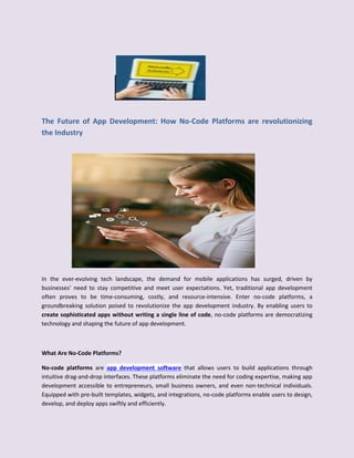 The Future of App Development How No-Code Platforms are revolutionizing ...