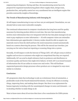The future of artificial intelligence in manufacturing industries | PDF