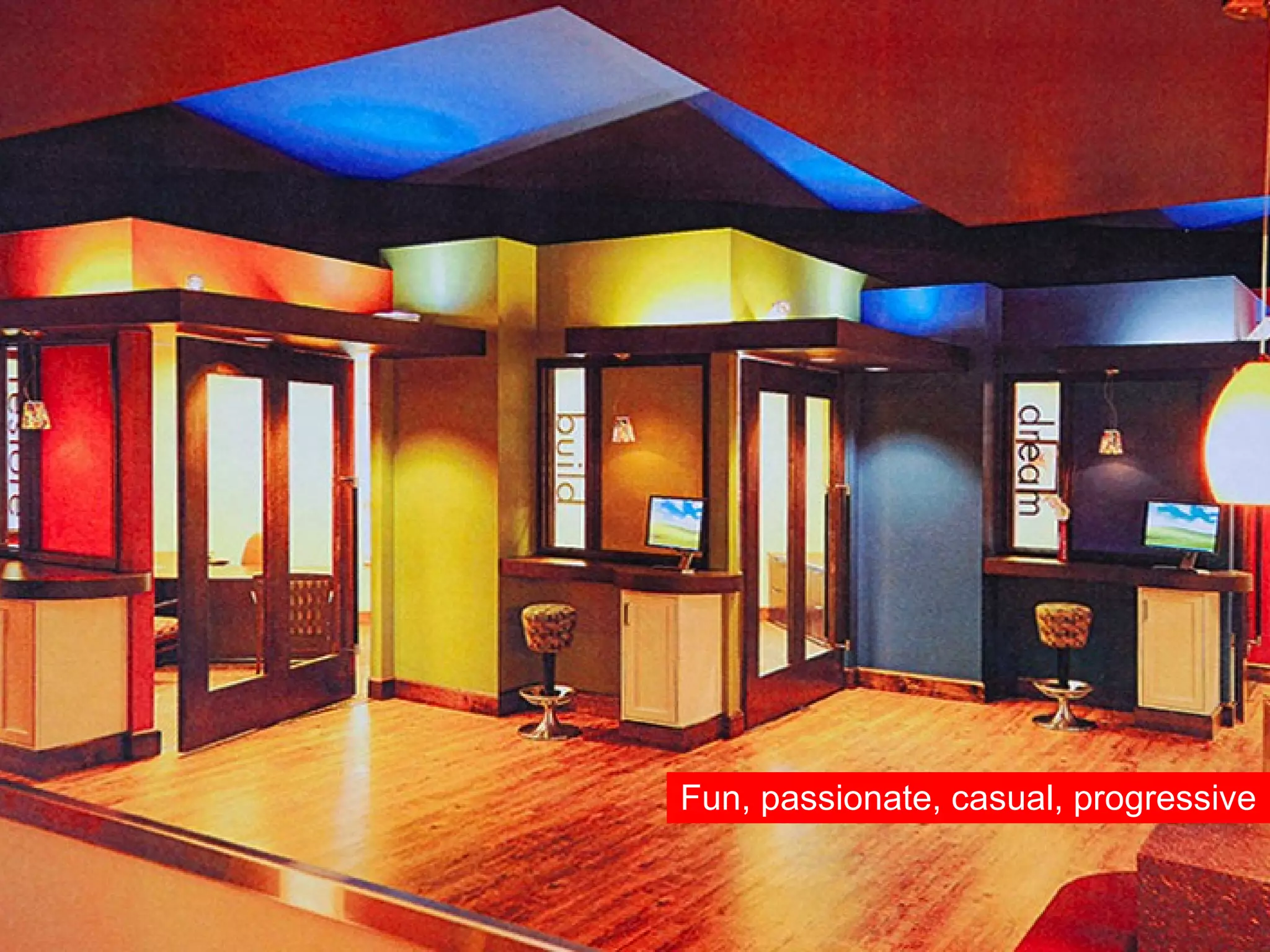 Fun, passionate, casual, progressive 