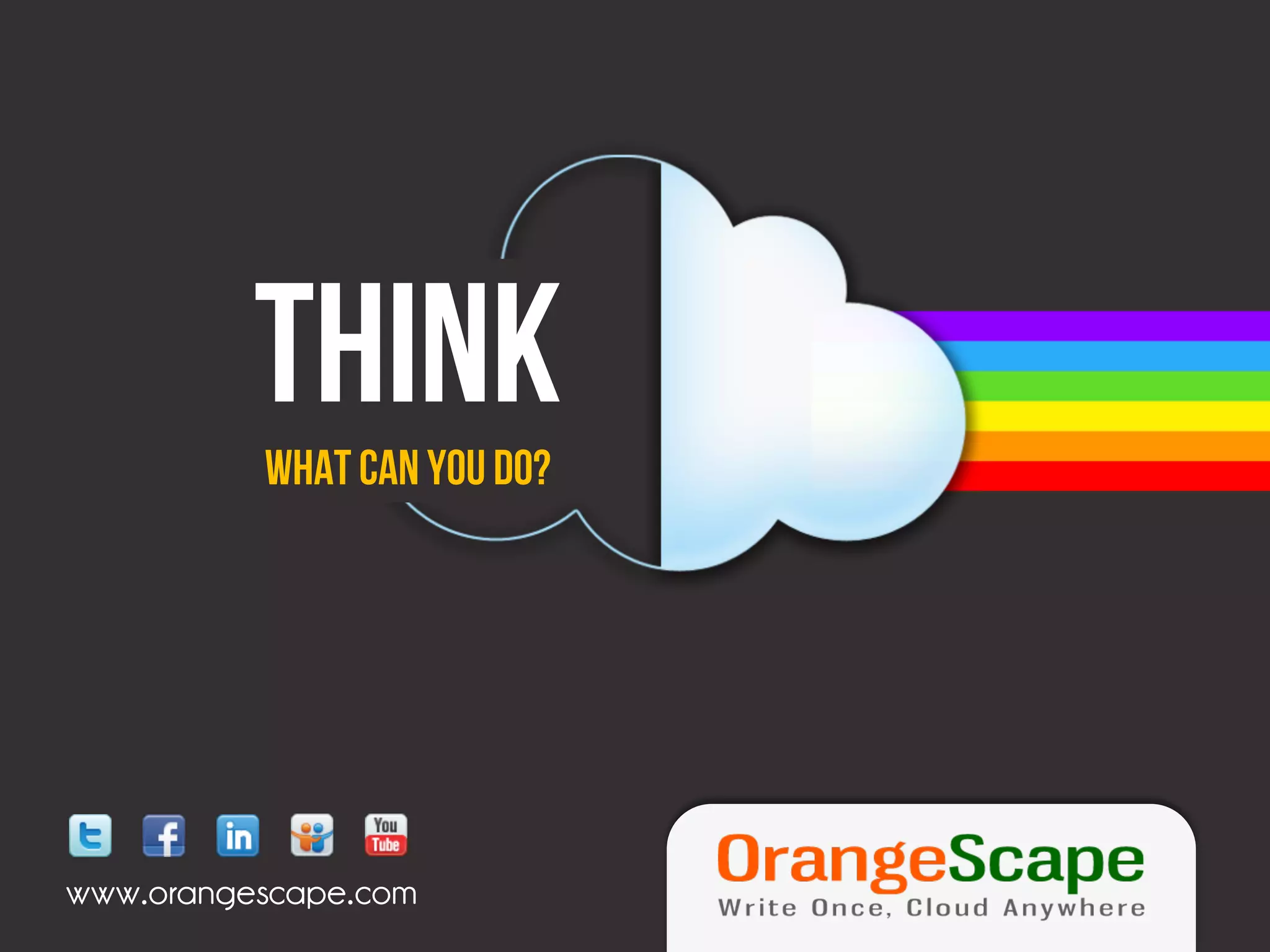 THINK
          What can YOU DO?




www.orangescape.com          27	
  
 