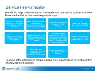 Service Fee Variability
March 9, 2022 25
Was the job put out to
bid or was in an add on
project to an existing
provider?
D...