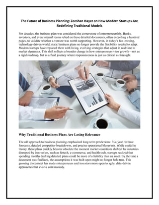 The Future of Business Planning - Zeeshan Hayat on How Modern Startups ...