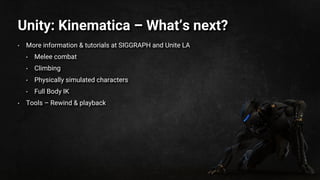 The Future of Character Animation in Unity: High Quality Motion ...