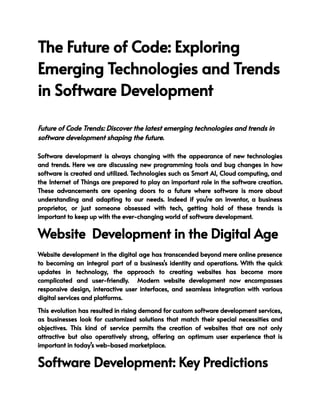 The Future of Code_ Exploring Emerging Technologies and Trends in ...