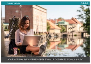 YOUR VIEWS ON BIGGEST FUTURE RISK TO VALUE OF DATA BY 2030 – VIA SLIDO
 