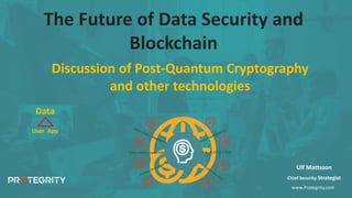 Copyright ©Protegrity Corp.
The Future of Data Security and
Blockchain
Discussion of Post-Quantum Cryptography
and other technologies
Ulf Mattsson
Chief Security Strategist
www.Protegrity.com
 