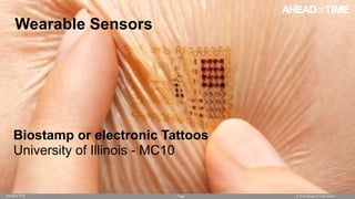 Page © 2014 Ahead of Time GmbHAhead of Time
56
Wearable Sensors
Biostamp or electronic Tattoos
University of Illinois - MC...