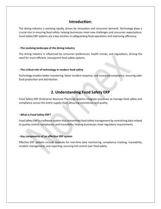 The Future of Dining Why You Need Food Safety ERP Now | PDF
