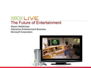 The Future of Entertainment Shawn McMichael Interactive Entertainment Business Microsoft Corporation 