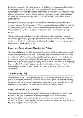 The Future of eSport in the UK Predictions and Trends | PDF