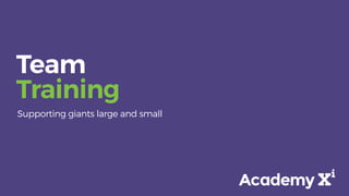 Team Training with Academy Xi
The best teaching the best
Our teachers are experts in their field. 
 
We engage teachers wh...