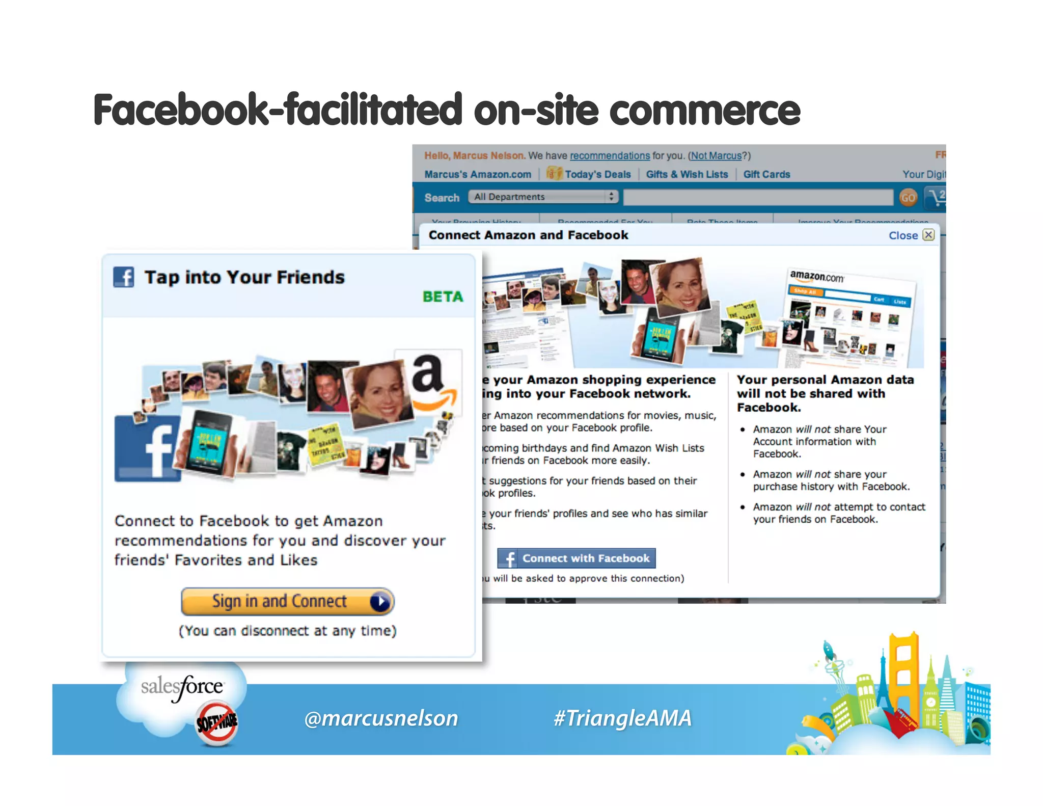 Facebook-facilitated on-site commerce
 