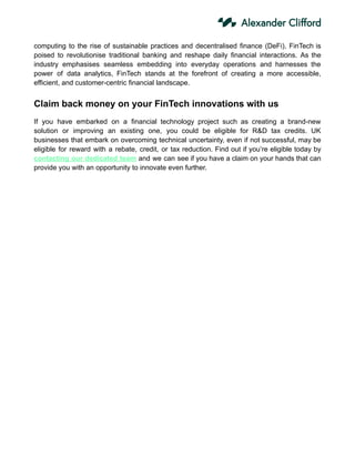 The future of financial technology (FinTech) - Trends and Predictions | PDF
