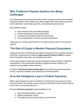 The Future of Fintech - How Crypto and AI Are Reshaping Payment ...
