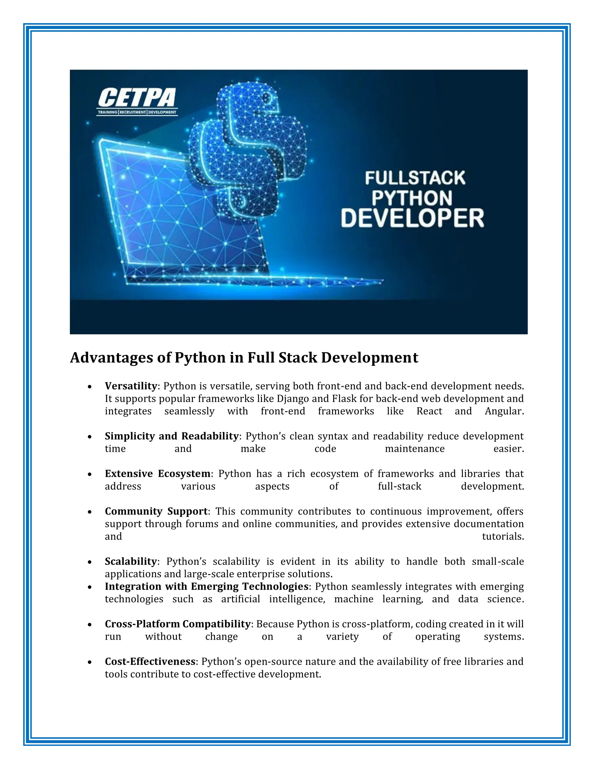 The Future of Full Stack Development: Python’s Role | PDF