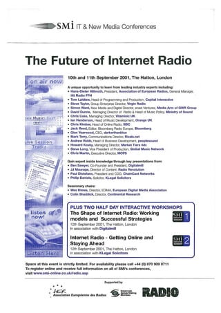The Future of Internet Radio 2001, London