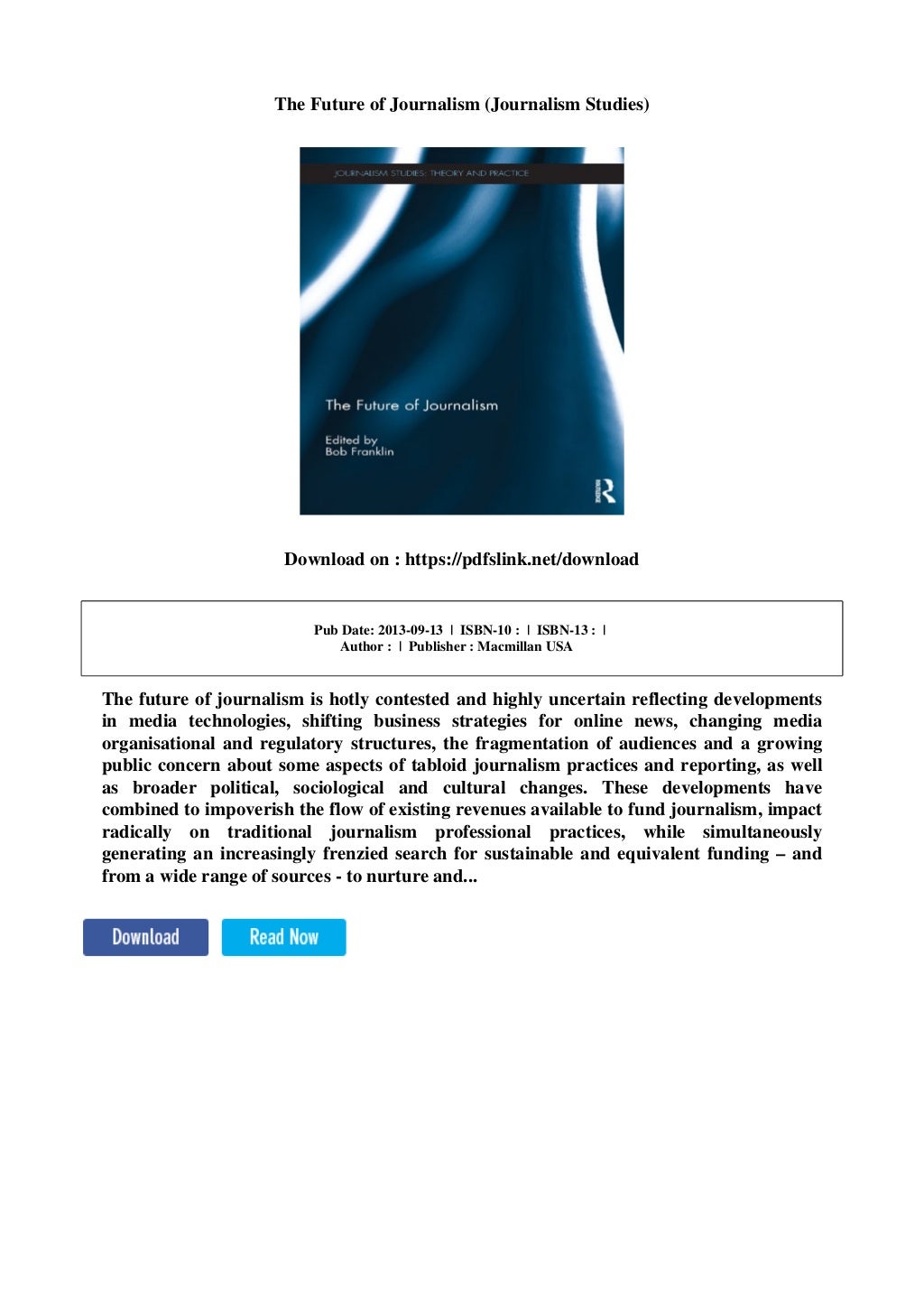 The future of journalism (journalism studies)