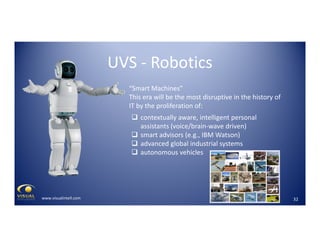 UVS - Robotics
“Smart Machines”
This era will be the most disruptive in the history of
IT by the proliferation of:
context...