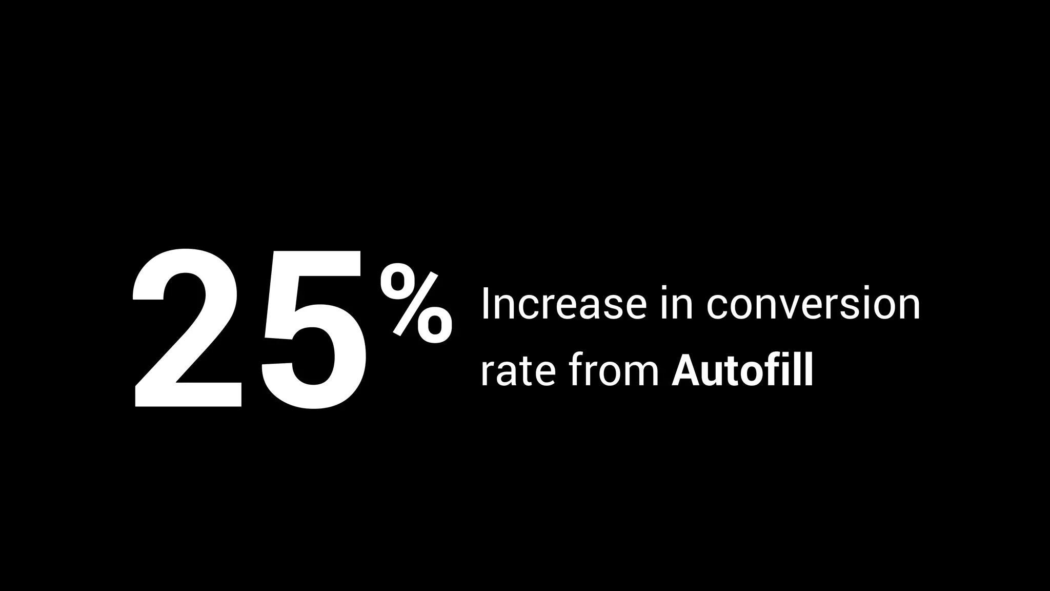25 Increase in conversion
rate from Autofill
%
 