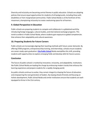 The Future of Public Schools: Trends and Predictions | PDF