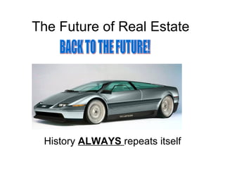 The Future of Real Estate




 History ALWAYS repeats itself
 
