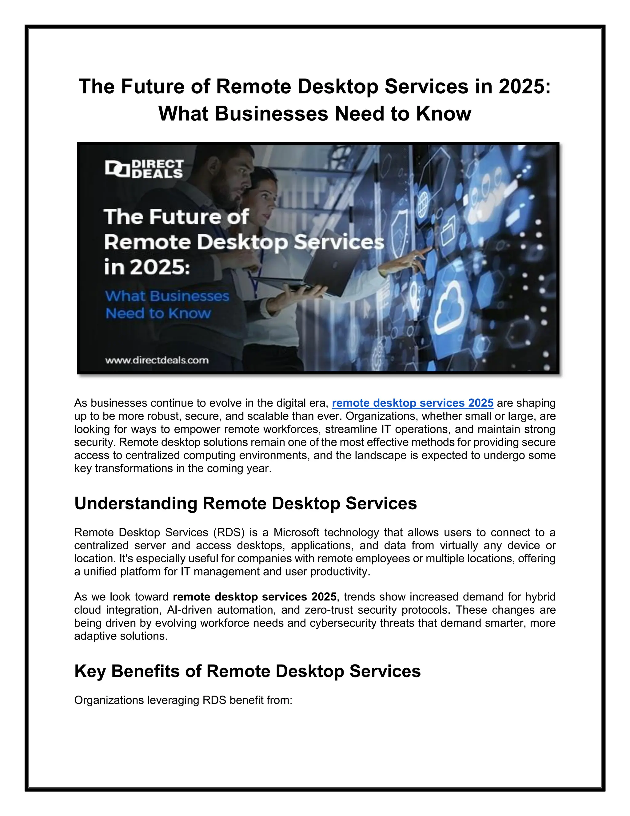 The Future of Remote Desktop Services in 2025: What Businesses Need to ...