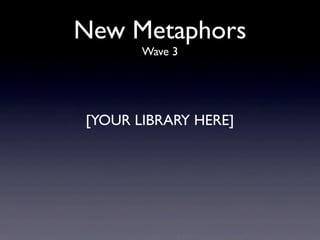 New Metaphors
       Wave 3




[YOUR LIBRARY HERE]
 