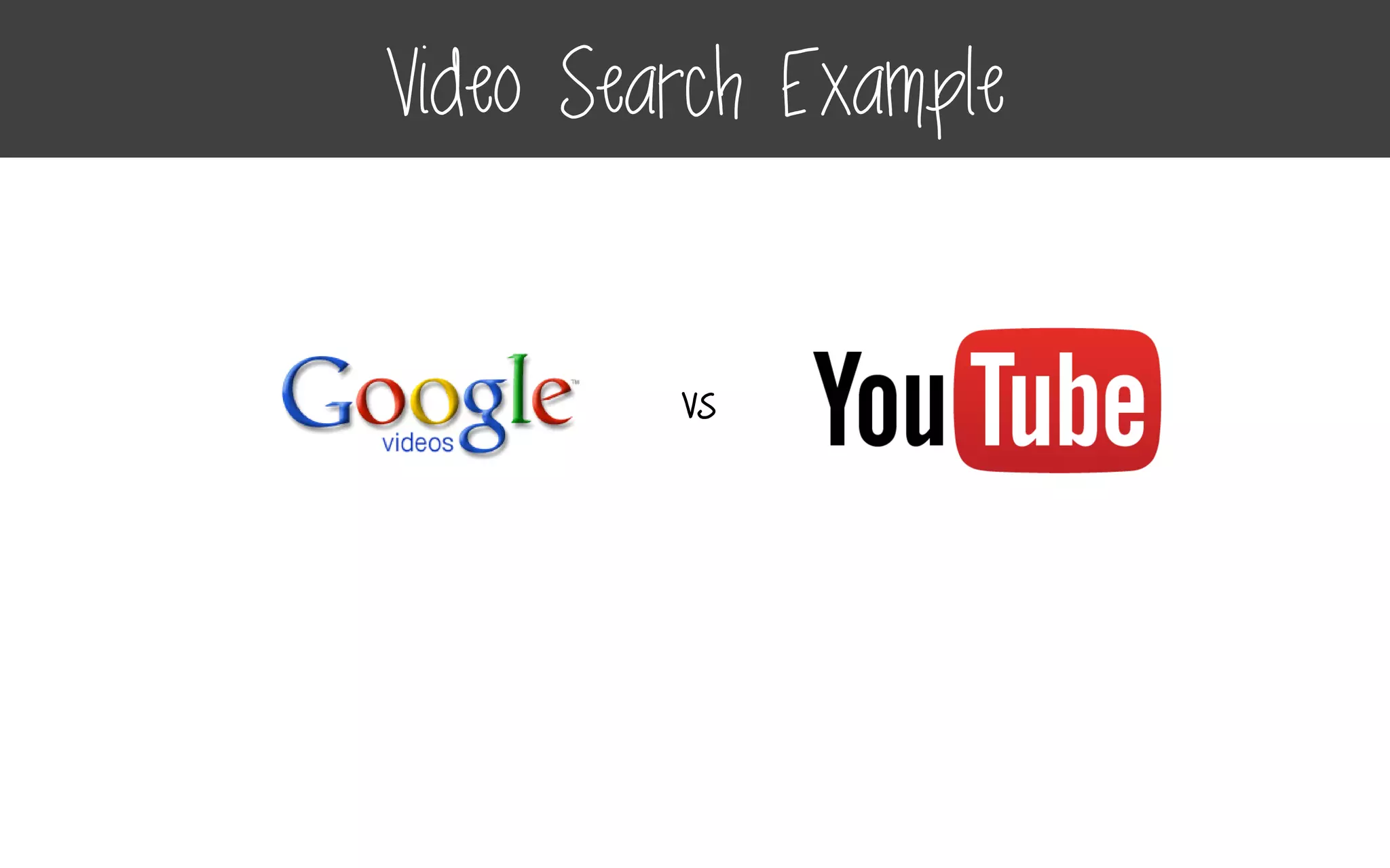 vs
Video Search Example
 