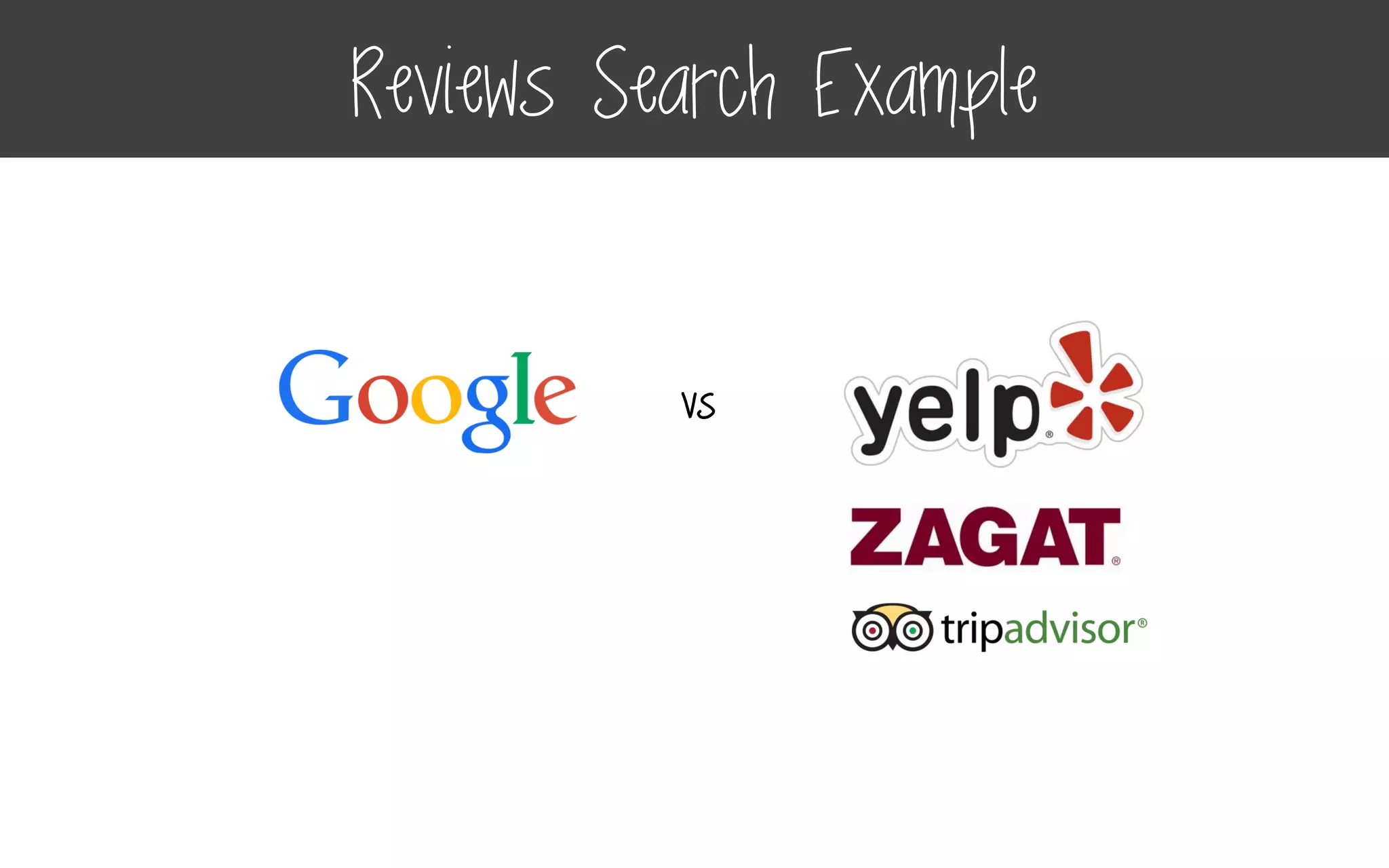 Reviews Search Example
vs
 