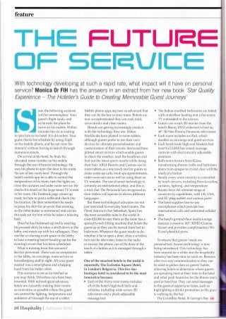 The Future of Service - Hospitality Magazine - Autumn 2016