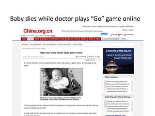 Baby dies while doctor plays “Go” game online