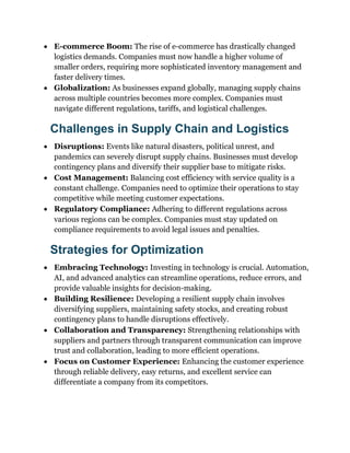 The Future of Supply Chain and Logistics | PDF