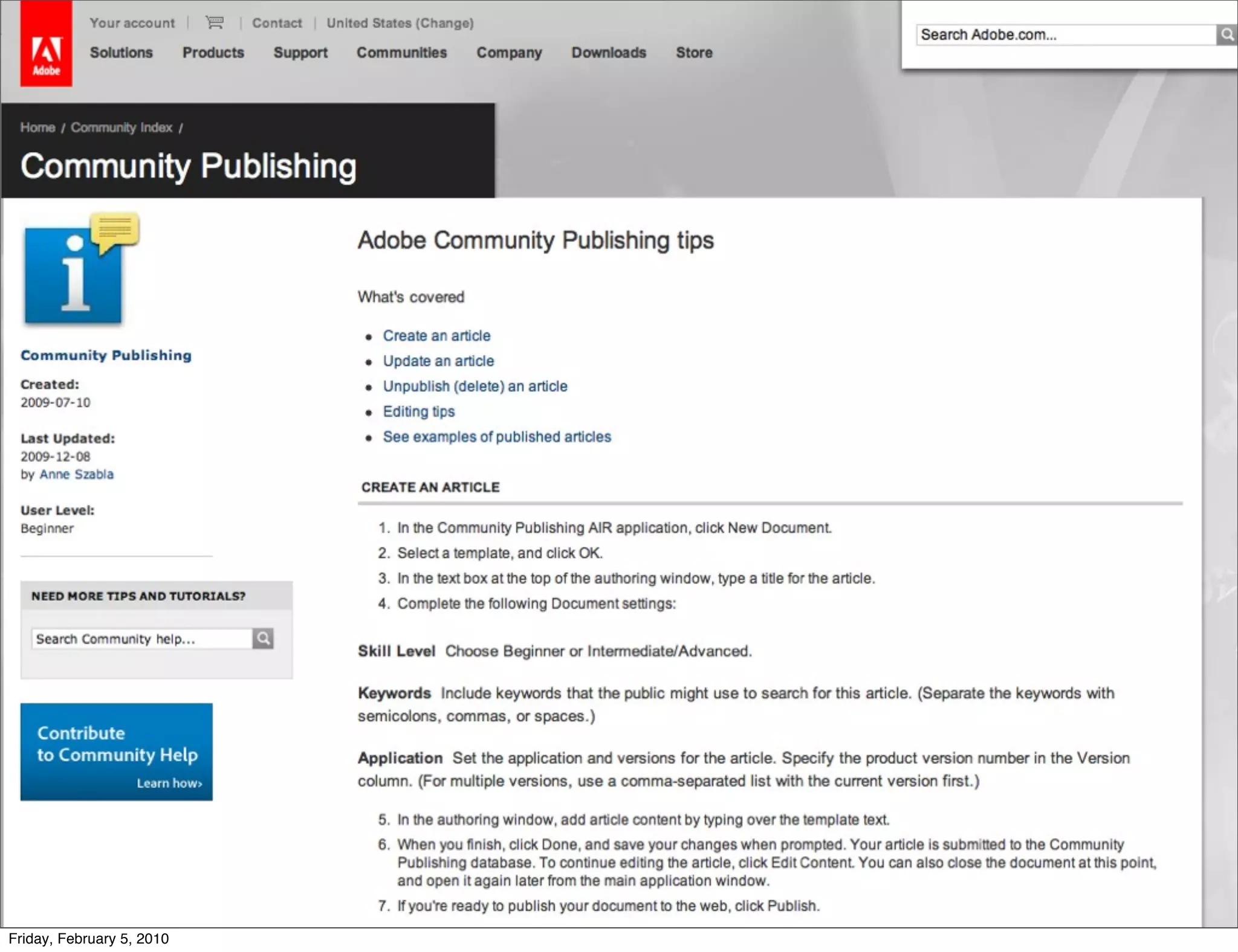 Friday, February 5, 2010
 