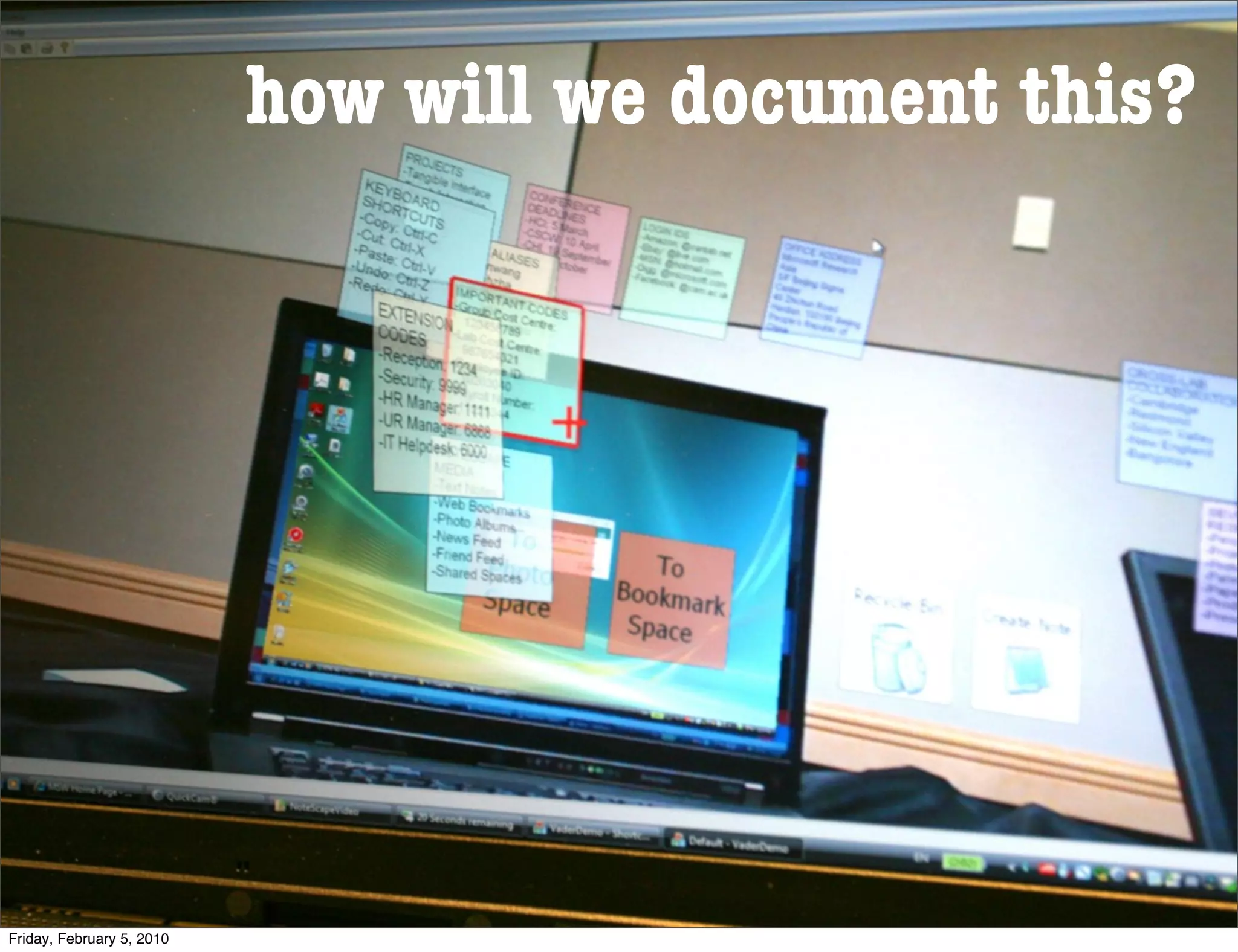 how will we document this?




Friday, February 5, 2010
 