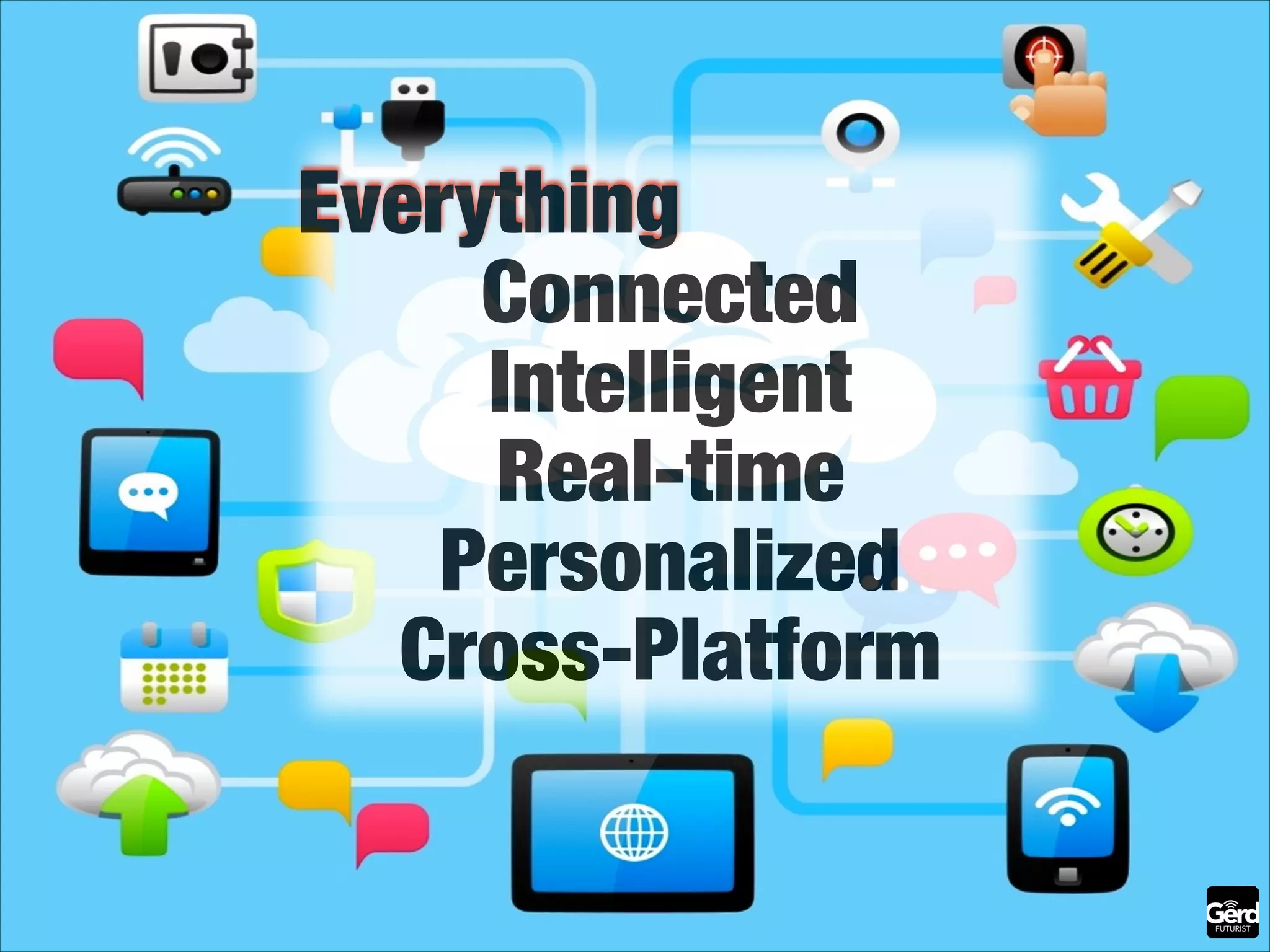 The future is already here!

Everything
Connected
Intelligent
Real-time
Personalized
Cross-Platform

 