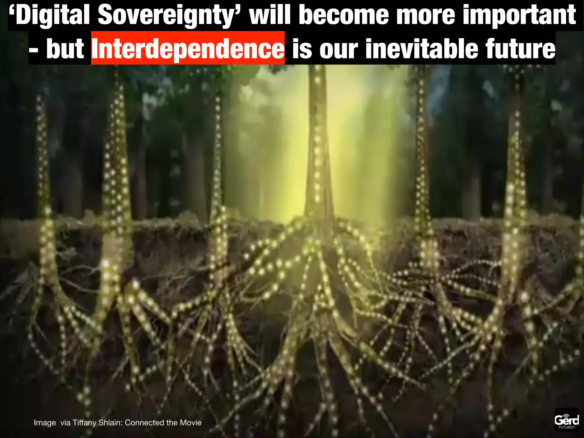‘Digital Sovereignty’ will become more important
- but Interdependence is our inevitable future

Image via Tiﬀany Shlain: Connected the Movie

 