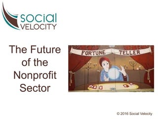 The Future
of the
Nonprofit
Sector
© 2016 Social Velocity
 