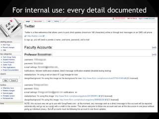 For internal use: every detail documented
 