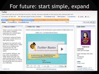 For future: start simple, expand
 