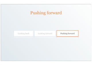 Pushing forward



Looking back      Looking forward   Pushing forward
 