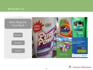 RESIDUAL




More Bang for
 Your Buck


    Quantity



    Necessity



     Generic




                101
 