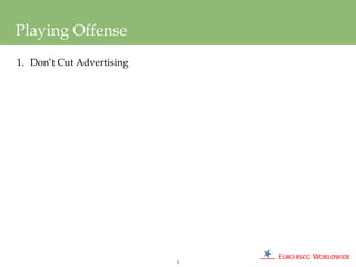 Playing Offense
1. Don’t Cut Advertising




                           5
 