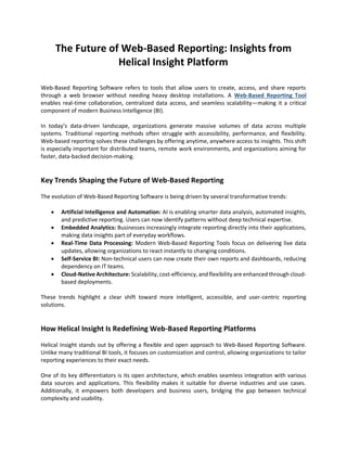 The Future of Web Based Reporting Insights from Helical Insight ...
