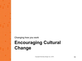 Encouraging Cultural
Change
Changing how you work
Copyright Kemsley Design Ltd., 2015 55
 