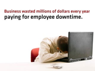 Business wasted millions of dollars every year
paying for employee downtime.
 