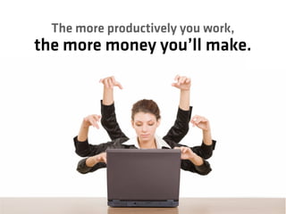 The more productively you work,
the more money you’ll make.
 