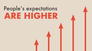 People’s expectations
ARE HIGHER
 